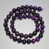 Violette Katzenaugen-Perlen aus Naturstein, glatte Kugeln, Durchmesser ca. 8,5 mm, Länge ca. 38 cm, auf der Schnur